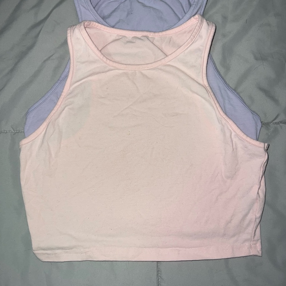 Crop tops (2) pink and lavender size small SHEIN